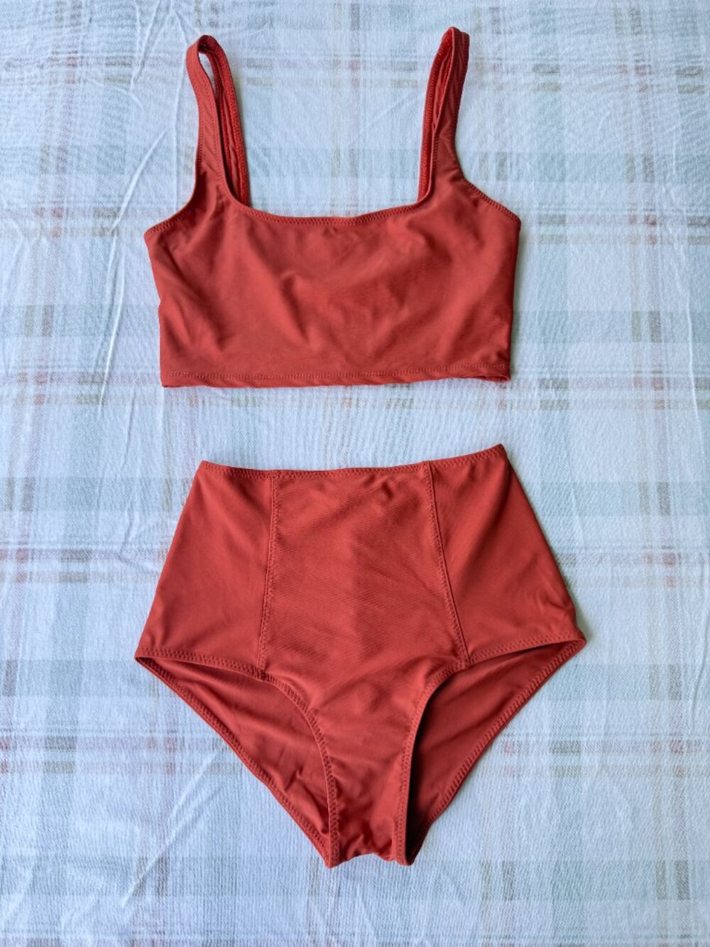Dippin' Daisy's NWT Rust Crop Bikini Set High Waist Small Sample USA Made